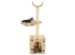Vidaxl Tiragraffi Per Gatti Con Colonne In Sisal 105 Cm Beige A Forma Di Zampa