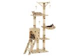 Vidaxl Tiragraffi Per Gatti In Sisal 138 Cm Beige A Forma Di Zampa