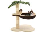 Vidaxl Tiragraffi Per Gatti Con Tiragraffi In Sisal 50 Cm Beige E Marrone