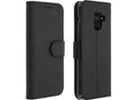 Avizar, Flip Cover Portafoglio, Custodia In Similcuoio Per Samsung Galaxy A8, Nero