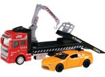 Toi-Toys 24087B - Auto Giocattolo Metal World - Carro Attrezzi Con Piattaforma Di Sollevamento E Auto Da Traino