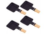 Padelle Per Raclette Syntrox Quadrate Con Manico In Bambù 4 Pezzi