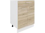 Armadio Per Mobili Da Cucina Esilo Bianco / Sonoma Rovere A. 82 X L. 60 X P. 46 Cm