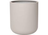 Vivanno Vaso Da Fiori In Fibra Di Vetro Chico Rotondo, Crema Opaco - 45X50 Cm