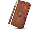 Portafoglio In Pelle Ladies Large Molti Scomparti Con 24 Fessure Per Carte Portafoglio Lungo Donna Protezione Rfid Ladies Portafoglio In Pelle Con Scomparto Per Cellulare