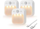 Mertturm Luce Notturna Con Sensore Di Movimento Ricaricabile, Illuminazione Soffusa Delle Scale A Led 3 Modalità Di Sensore, Colori Di Luce Luminosità Dimmerabile Luce Notturna Per