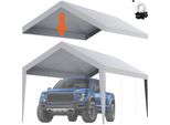 Tenda Da Garage Carport, 3 X 6 M, Tenda Da Tetto Per Garage, Impermeabile E Protetta Dai Raggi Uv, Facile Installazione Con Cinghie Di Tensione, Grigio (Solo Copertura Del Tetto, Telaio Non Incluso)