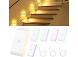 Luce Notturna Led Sensore Di Movimento, Confezione 6 Luce Scale Ricaricabile, 5 Colori Sensore Corridoio Bambini 3 Modalità (Auto/On/Off) Scale, Camera Da Letto, Corridoio, F