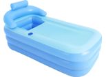 Vasca Da Bagno Gonfiabile, Schienale Ergonomico, Design Drenante, Ripiegabile, Blu
