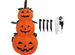 3,9 Piedi Gonfiabili Di Halloween 3 Zucche Impilate Luce 100-240 V Gonfiabili Zucche Impilate Per Giardino Festa Vacanze Spina Ue