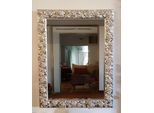 Mo.Wa Specchio Da Parete Specchio Classic Silver 62X82 Specchio Rosa In Stile Romantico Specchio Decorativo Foglia D'argento Specchio Rettangolare In Legno Silver