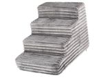 Scala Per Cani Alta 40 Cm | Scala Per Animali Domestici 4 Gradini Per Cani E Gatti | Antiscivolo, Morbida E Sfoderabile, Grigio Scuro