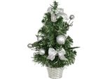 Albero Decorato Con Decorazioni In Argento 30 Cm