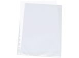 Q-Connect® KF15418 Tasche Per Opuscoli Con Bordo Perforato Rinforzato - Aperte In Alto E A Sinistra, Con Perforazione, Grana, 0,10 Mm, A4, 100 Pezzi