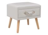Comodini 2 Pz. Bianco 40 X 35 X 40 Cm In Pelle Finta