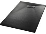 Vidaxl Piatto Doccia Smc Nero 100×80 Cm