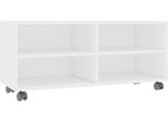 Mobile Tv Con Rotelle Bianco 90X35X35 Cm Materiale Legno