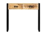 Tavolo Consolle 90 X 30 X 75 Cm In Legno Massiccio Di Mango