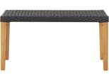 Vidaxl Panchina Da Giardino 120 Cm In Poly Rattan Nero E Legno Massiccio Di Acacia