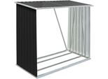 Vidaxl Deposito Per Legna Da Ardere Acciaio Zincato 163 X 83 X 154 Cm Antracite