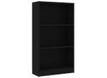 Libreria 3 Scomparti Nera 60X24X109 Cm In Materiale Ligneo
