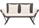 Vidaxl Panca Da Giardino Con Cuscini 176 Cm Poli Rattan Marrone