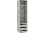 Armadio Cassetti Grigio Cemento 50X50X200Cm Materiale Legno
