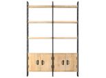 Libreria 4 Ripiani 124X30X180 Cm In Legno Massiccio Di Mango