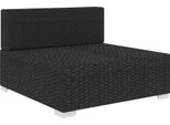 Divano Modulare Sezione Centrale 1 Pezzo + Cuscini Poly Rattan Nero
