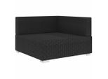 Vidaxl Divano Modulare Ad Angolo 1 Pezzo + Cuscini In Rattan Nero