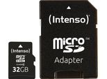 Intenso Premium - Scheda Di Memoria Flash (Adattatore Microsdhc/Sd Incluso) - 32 Gb - Uhs Classe 1 / Classe 10 - Microsdhc UHS-I