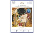 Set Per Punto Croce Dmc "Kiss"" Di Gustav Klimt, 28,5X28,5 Cm, Schema Contato"