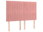 Vidaxl Testiere 4 Pz. Velluto Rosa 72X5X78/88 Cm