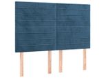Vidaxl Testiere 4 Pz. Velluto Blu Scuro 72X5X78/88 Cm