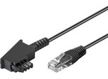 Goobay 71812 Cavo Router Dsl/Vdsl, 1 M, Nero - Conduttore In Rame (Cu), Spina TAE-F > Spina RJ45 (8P2C)