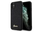 Guess Guhcn61Pmsdgsk Custodia Rigida Per Iphone 11 / Xr 6.1 Czarny/Nero Disco Metal Script