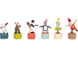 Small Foot - Espositore Con Figure Danzanti Natalizie E Invernali, 12 Pezzi.