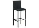 Syfax™ Sgabelli Da Bar Con Cuscini 4 Pz Neri In Polyrattan