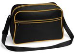 Bagbase BG14 | Borsa A Tracolla Retrò | 40 X 28 X 18 Cm - Colore: Nero/Oro - Dimensioni: 40 X 28 X 18 Cm