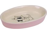 Ciotola In Ceramica Per Gatti Nobby Ovale 17 X 11 X 2,5 Cm Rosa / Beige