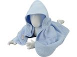 A&R 032.50 | Asciugamano Con Cappuccio Per Bambini / 75 X 75 Cm - Farbe: Azzurro/Blu Chiaro/Blu Chiaro - GrößE: 75 X 75 Cm