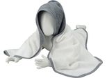 A&R 032.50 | Asciugamano Con Cappuccio Per Bambini / 75 X 75 Cm - Farbe: Bianco/Grigio Antracite/Grigio Antracite - GrößE: 75 X 75 Cm