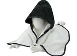 A&R 032.50 | Asciugamano Con Cappuccio Per Bambini / 75 X 75 Cm - Colore: Bianco/Nero/Nero - Dimensioni: 75 X 75 Cm