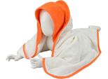 A&R 032.50 | Asciugamano Con Cappuccio Per Bambini / 75 X 75 Cm - Colore: Bianco/Arancione Chiaro/Arancione Chiaro - Dimensioni: 75 X 75 Cm