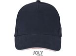 Sols 02116 | 5 Panel Unisex Contrast Three-Color Cap Longchamp - Colore: French Navy - Taglia: One Size