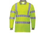 Polo Hi-Vis A Maniche Lunghe Portwest Uomo PC3108 (Xl) (Giallo)