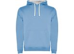 Felpa Urban Da Uomo Con Cappuccio, Interno Spazzolato - Colore: Sky Blue 10/White 01 - Taglia: 3XL