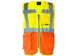 Korntex Kxmf | Gilet Di Segnalazione Multifunzione Executive - Colore: Giallo Segnale/Arancione Segnale - Taglia: Xxl