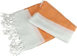 A&R AR058 | Asciugamano Hamamzz® Antalya,100 X 180 Cm - Colore: Bianco/Arancione - Dimensioni: 100 X 180 Cm