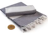 A&R AR056 | Asciugamano Hamamzz® Marmaris De Luxe - 100 X 180 Cm - Colore: Grafite/Bianco - Dimensioni: 100 X 180 Cm